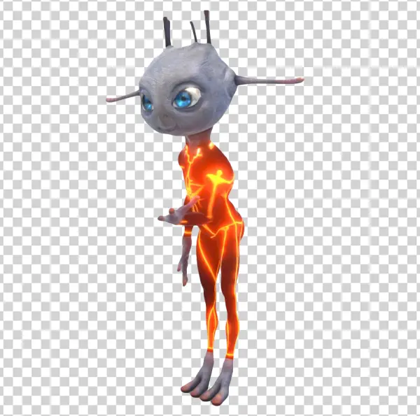 Glowing Alien Creature PNG Transparent Background