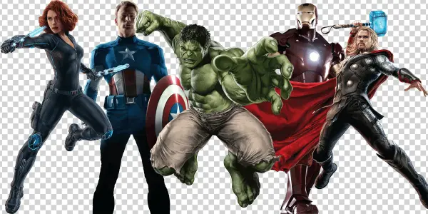 Marvel Avengers Superheroes Group PNG