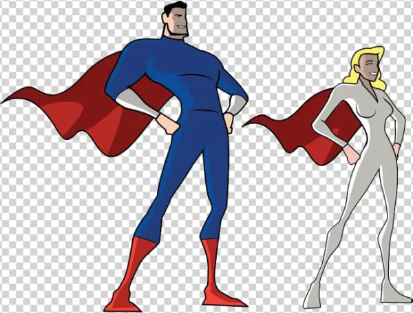 Superhero Duo PNG Transparent Background