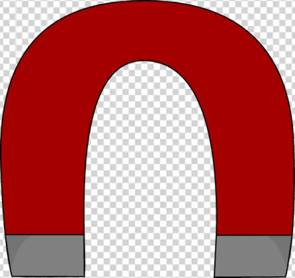Red U-Shaped Magnet PNG Transparent Background