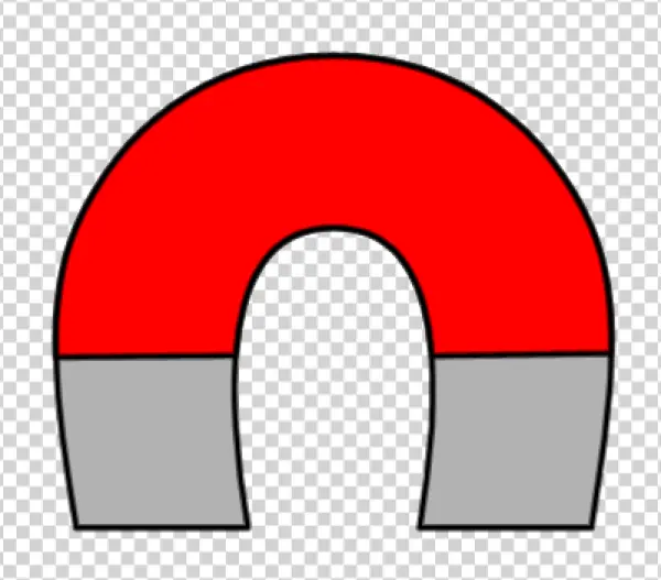 Red and Grey Horseshoe Magnet PNG