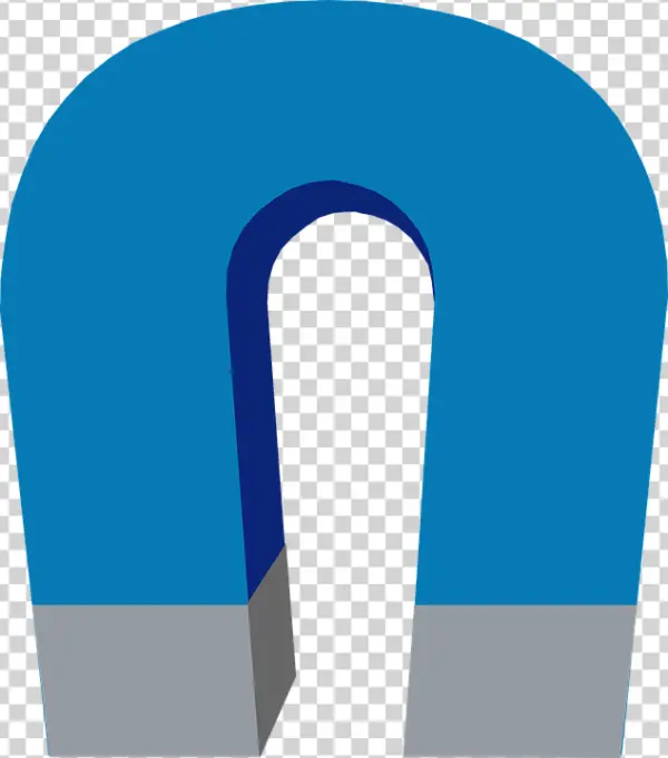 Blue Horseshoe Magnet PNG Transparent Background