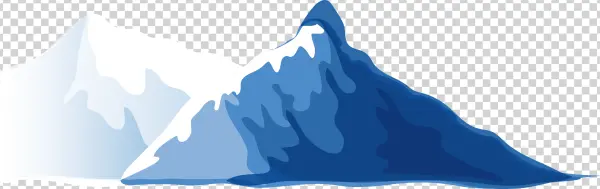 Stylized Blue Mountains PNG Transparent Background