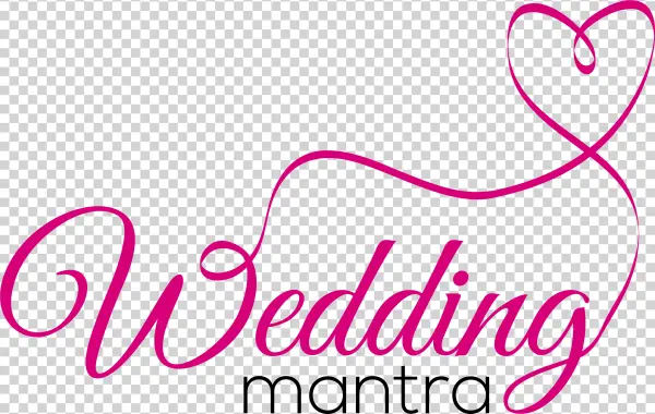 Pink Wedding Script Text with Heart PNG