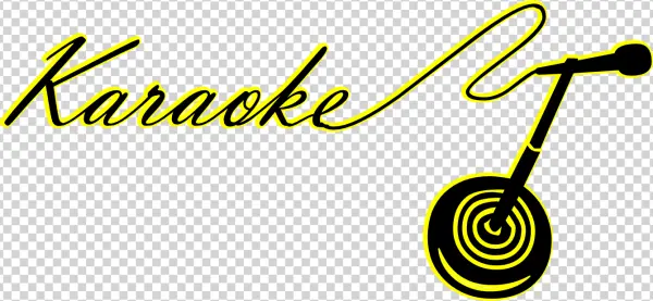 Karaoke Word Art with Microphone PNG Transparent Background