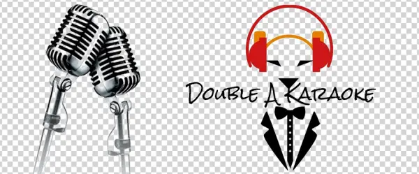 Retro Microphones Double A Karaoke Logo PNG Transparent