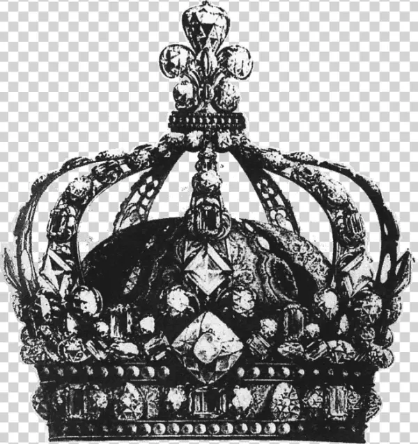 Ornate Jeweled Royal Crown PNG Transparent Background