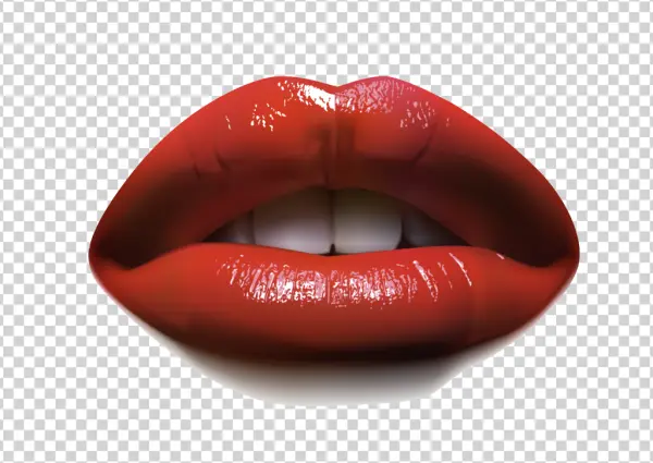 Glossy Red Lips Transparent PNG