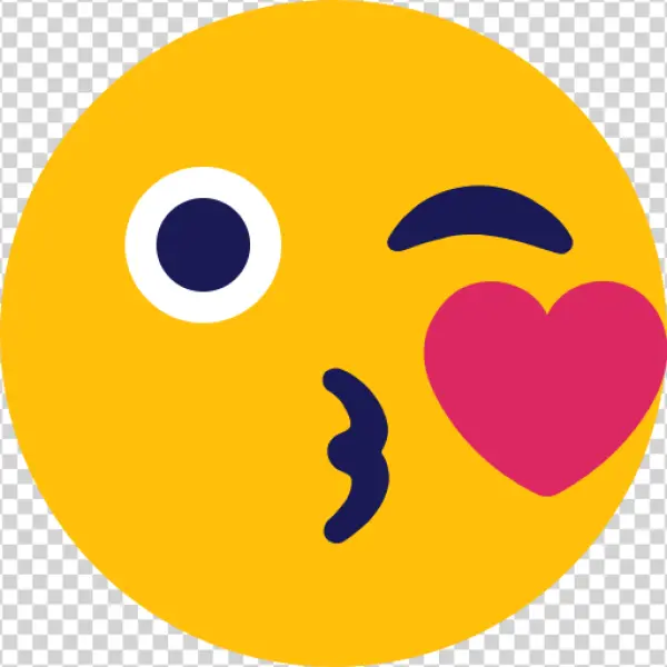 Kissing Face with Heart Emoji PNG Transparent Background
