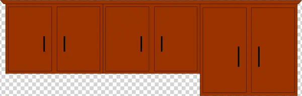 Brown Kitchen Cabinets PNG Transparent