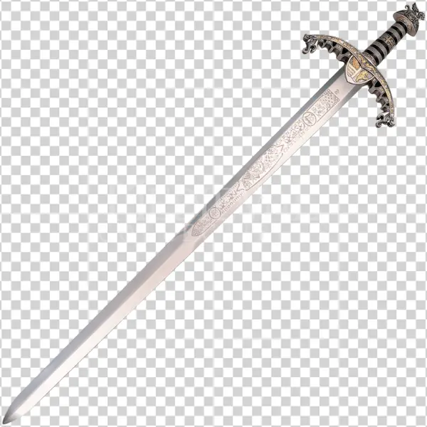Medieval Ornate Sword PNG Transparent Background