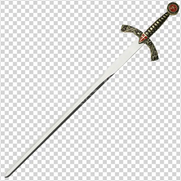 Medieval Crusader Sword PNG Transparent Background