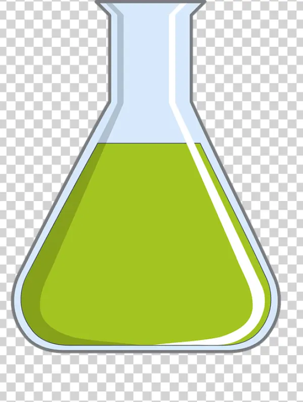 Green Liquid Erlenmeyer Flask PNG Transparent Background