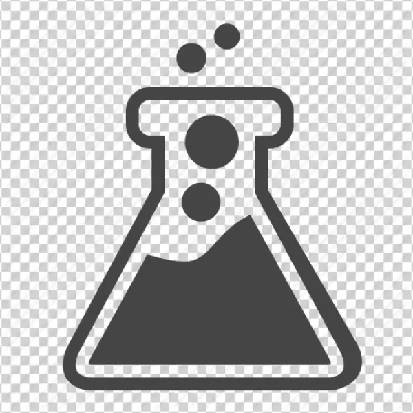 Chemical Flask with Bubbling Liquid Icon PNG