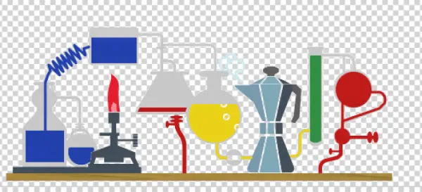 Abstract Science Lab Setup PNG