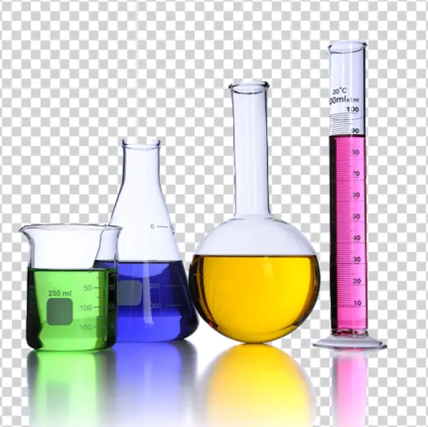 Colorful Laboratory Glassware PNG Transparent Background