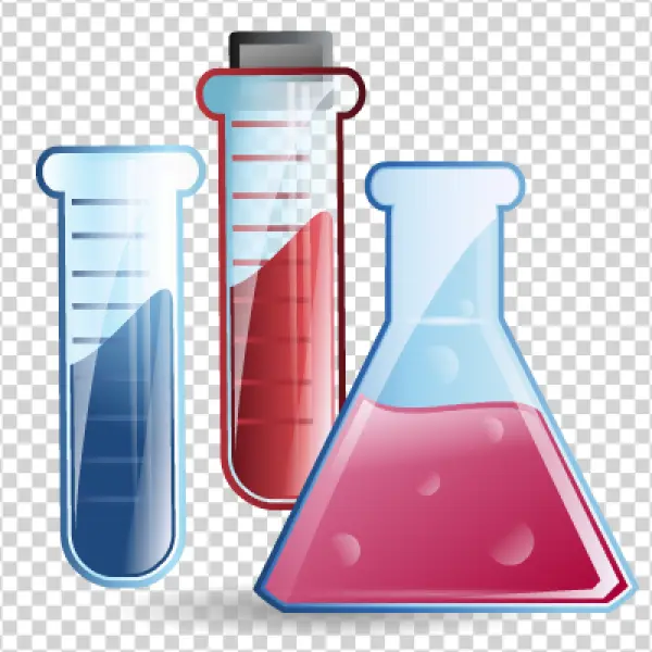 Laboratory Test Tubes and Flask PNG Transparent Background