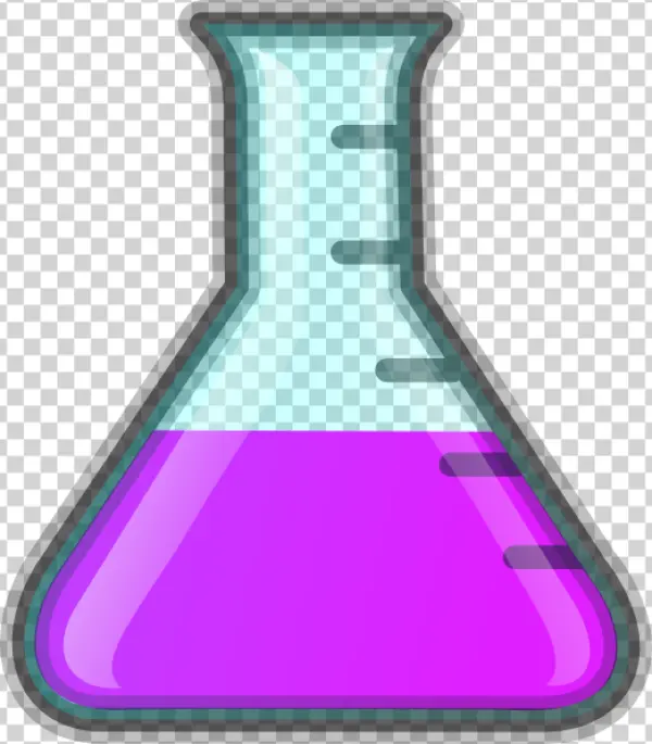 Laboratory Flask with Purple Liquid PNG