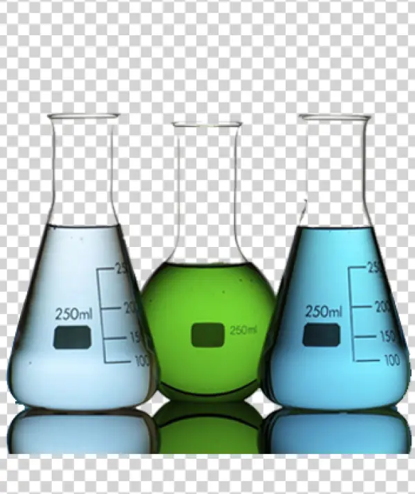 Colorful Laboratory Beakers PNG Transparent Background