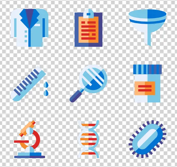 Science Lab and Research Icons PNG Transparent Background