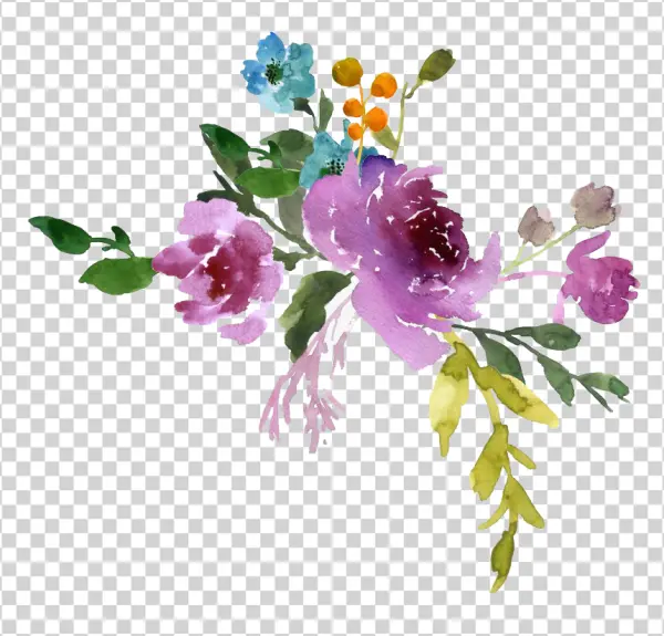 Watercolor Floral Bouquet PNG Transparent Background