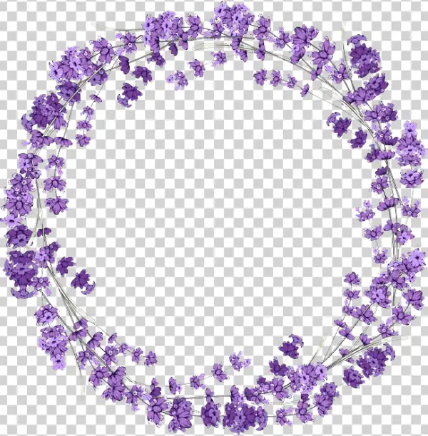 Lavender Floral Wreath Transparent PNG