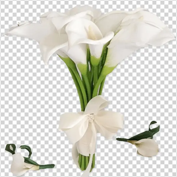 White Calla Lily Bouquet PNG Transparent Background