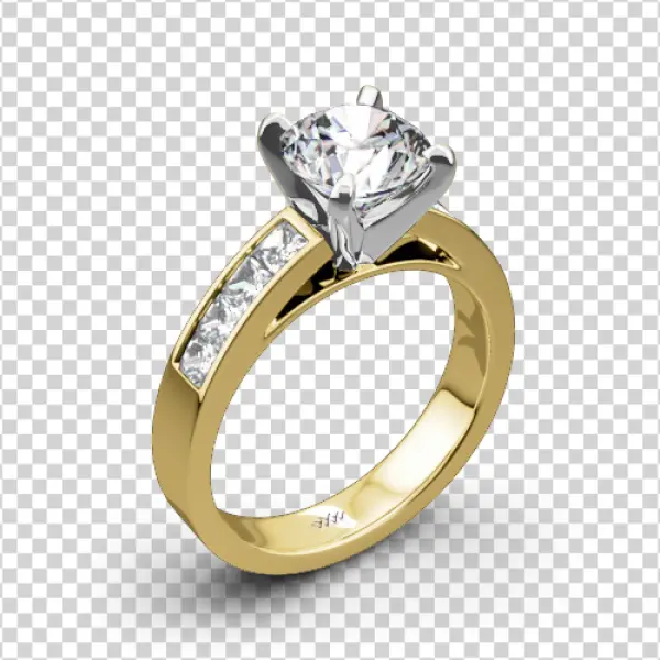 Gold Diamond Engagement Ring PNG Transparent