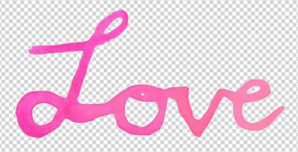 Pink Watercolor Love Script PNG