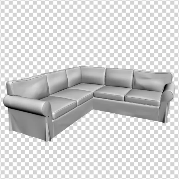 Gray Sectional Sofa PNG Transparent Background
