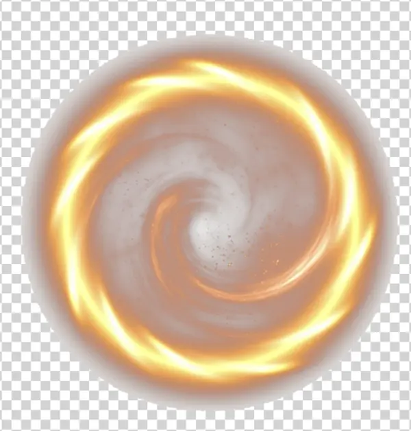 Golden Energy Vortex Transparent PNG