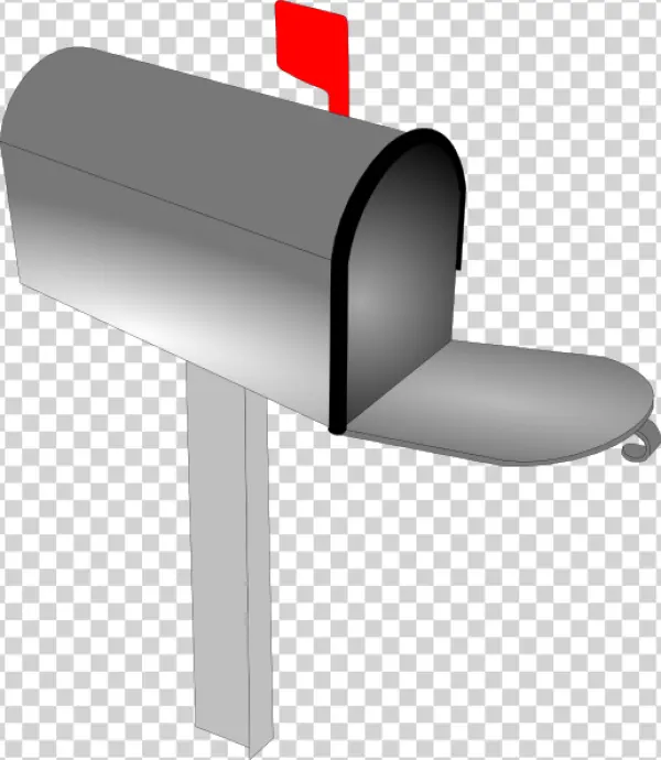 Open Mailbox with Red Flag PNG