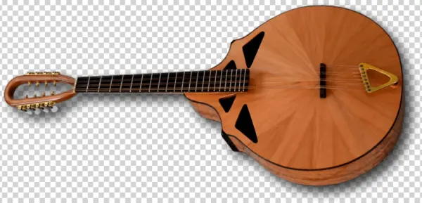 Unique Wooden Mandolin Instrument PNG