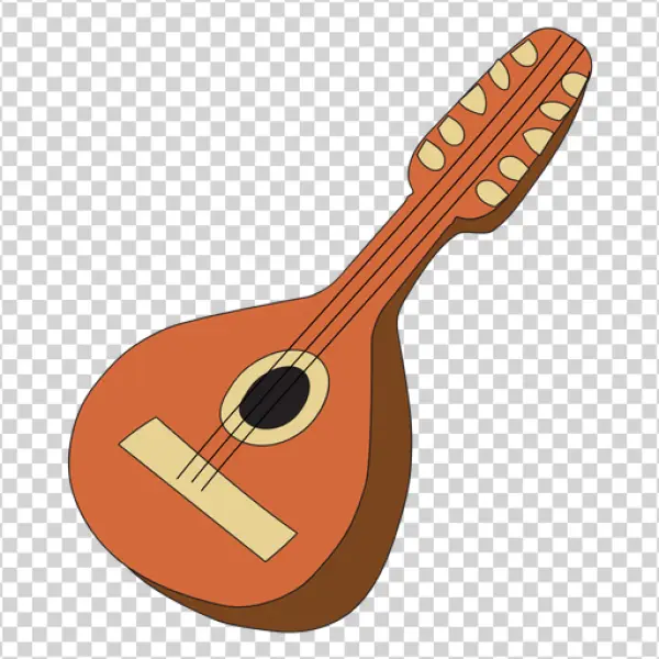 Cartoon Mandolin PNG Transparent Background