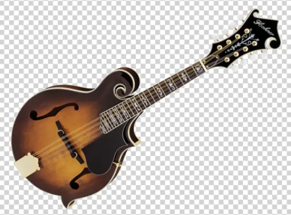 Brown Sunburst Mandolin PNG Transparent Background