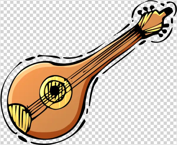 Cartoon Mandolin PNG Transparent Background