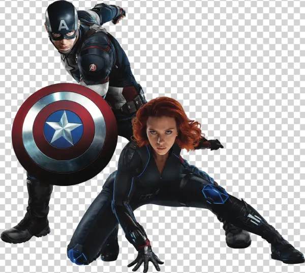 Captain America and Black Widow PNG Transparent Background