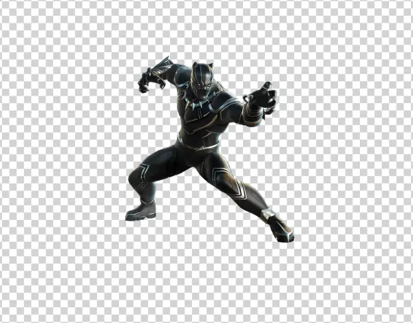 Black Panther Superhero Posing PNG Transparent Background