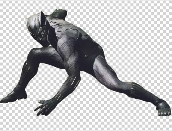 Black Panther Crouching Pose Transparent PNG