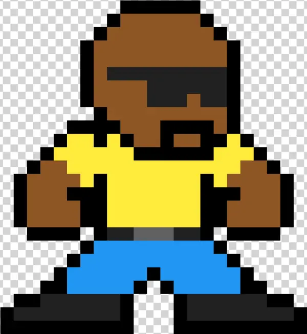 Pixel Art Man with Sunglasses PNG Transparent Background