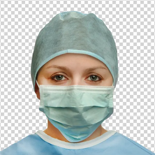 Female Surgeon Mask and Cap PNG