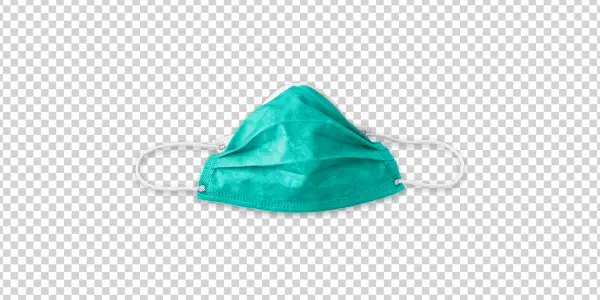 Teal Medical Face Mask PNG Transparent Background