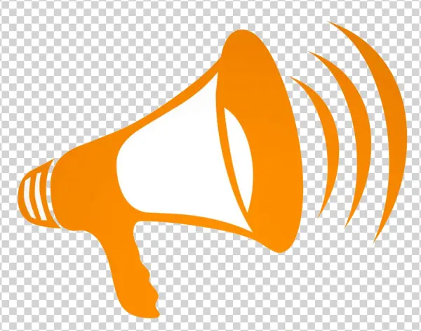 Orange Megaphone Loudspeaker Icon PNG