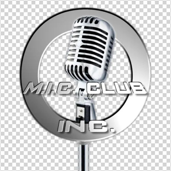 M.I.C. Club Inc. Logo with Vintage Microphone PNG