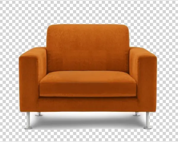Orange Armchair PNG Transparent Background