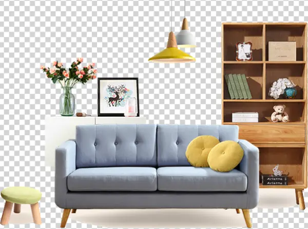 Modern Living Room Furniture Set PNG Transparent