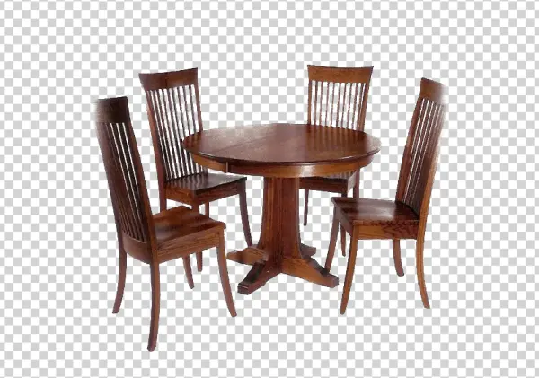 Wooden Dining Table and Chairs PNG Transparent Background