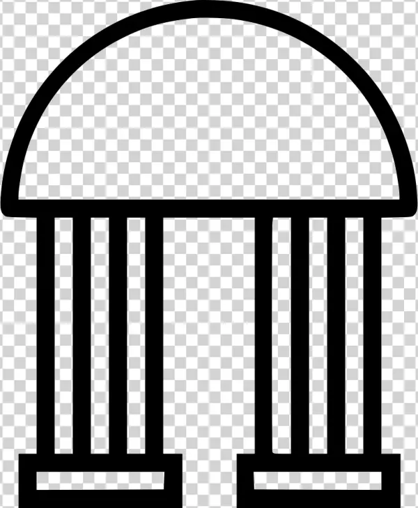 Dome and Pillars Outline Icon PNG