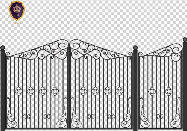 Ornate Wrought Iron Gate PNG Transparent