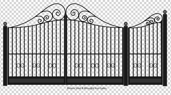 Ornate Wrought Iron Gate PNG Transparent Background